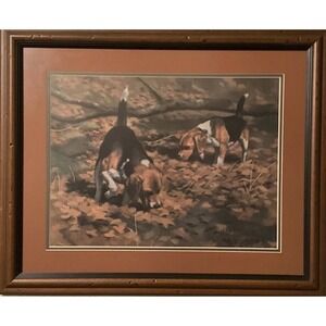 The Seekers Robert A. Christie Framed Art Beagle Dogs Signed Limited Edition‎